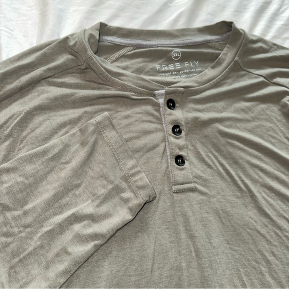 Free Fly Mens 3XL Long Sleeve‎ Brown Shirt